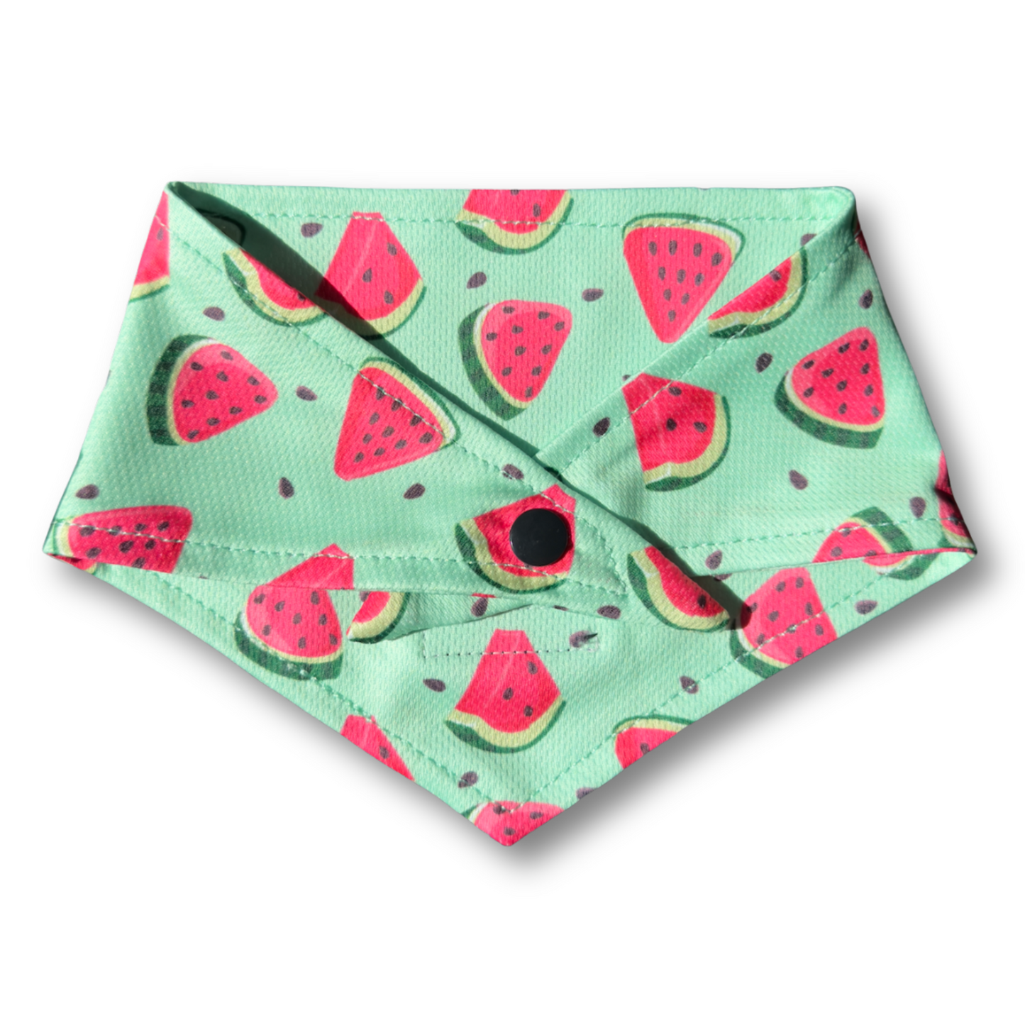 A vibrant and refreshing dog bandana featuring a playful watermelon print, perfect for summer adventures. Lightweight and comfortable, it’s ideal for poolside lounging, farmer’s market strolls, or sunny day outings. Designed for a secure and adjustable fit—tie it, button it, or do both for the perfect look!
