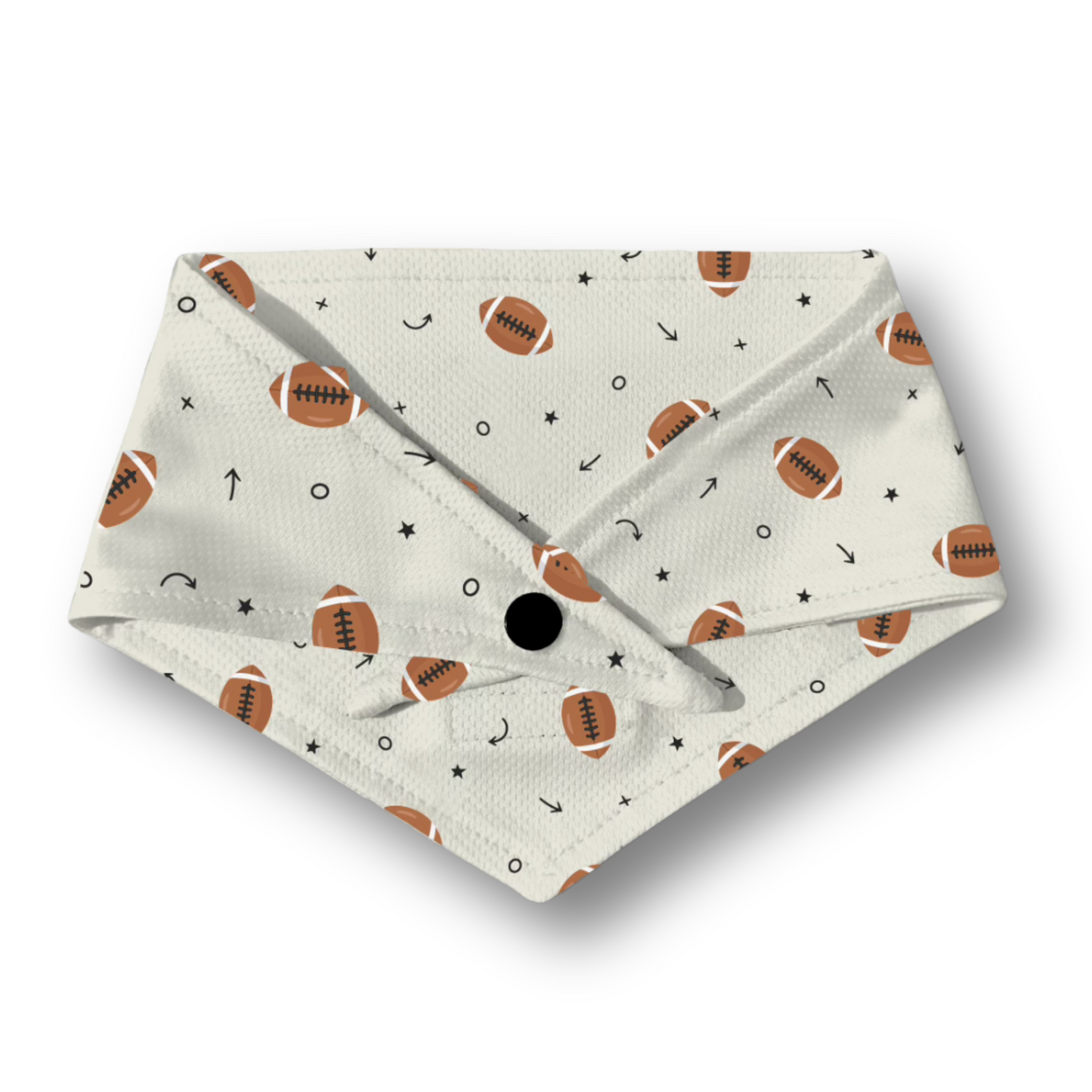 Dog bandana with football pattern on a white background