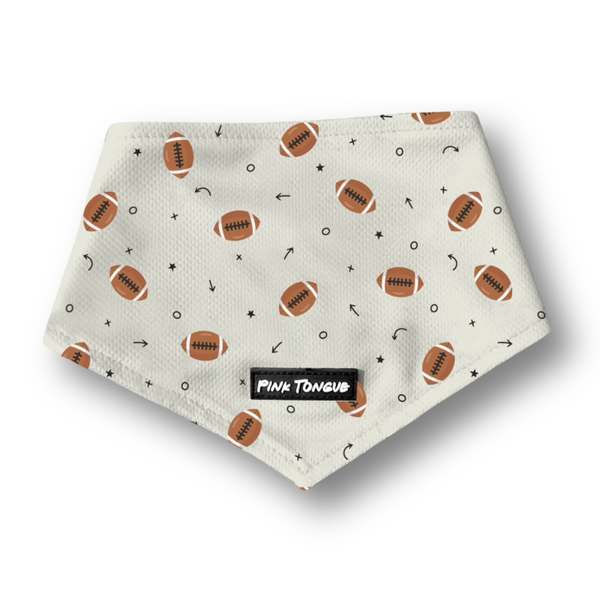 Dog bandana with football pattern on a white background